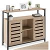 tectake® Credenza Cucina 100x37x82cm, Mobile Cucina, Dispensa Salvaspazio Armadio 2 ante, 2 Ripiani, Mensole Regolabili per Piatti e Pentole, Soggiorno, Sala da pranzo - Legno Industriale Chiaro