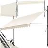 tectake® Tenda da Sole a Morsetto con Manovella, Altezza e Inclinazione Regolabile, Telo Impermeabile e Resistente ai Raggi UV, Ideale per Balcone e Terrazzo, 400x180cm - Beige