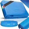 tectake® Pellicola Solare Piscina, Ø 250 cm, Copripiscina Rotondo, da Ritagliare, Protegge e Riscalda, Riscaldamento Ecologico, Sicurezza e Pulizia, Adattabile a Piscine Esterne, Maneggevole - Blu