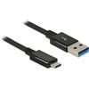 Delock 83983 USB3.1 Kabel Delock C -> A St/St 1.00m koaxial sw Prem