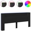 vidaXL Testata LED con ripiani nero 220x16,5x103,5 cm