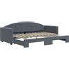 vidaXL Letto da giorno allungabile grigio scuro 80x200 cm in velluto