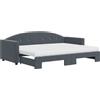 vidaXL Letto da giorno allungabile con materassi grigio scuro 80x200 cm in velluto