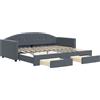 vidaXL Letto da giorno allungabile con cassetti grigio scuro 90x200 cm in velluto