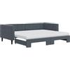 vidaXL Letto da giorno allungabile con materassi grigio scuro 90x200 cm in velluto