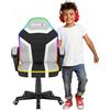 Huzaro Sedia da gioco per bambini Huzaro Ranger 1.0 RGB Pixel con illuminazione a LED, tessuto traspirante, regolabile in altezza, 80-150 cm