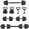 vidaXL Set 4 in 1 vidaXL con manubri, bilanciere e kettlebell da 30 kg