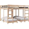vidaXL Struttura letto a castello tripla marrone 160 x 200 cm