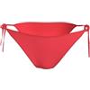 Calvin Klein Slip Bikini Allacciatura Laterale Donna String Side Tie Sportivo, Rosso (Signal Red), M
