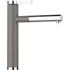 BLANCO LINEE-S | Rubinetto da cucina in grigio vulcanico/cromato | alta pressione | con tubo estraibile | cartuccia in ceramica | qualità dell'acqua e risparmio d'acqua | [4,6 x 24,8 x 28,1 cm)