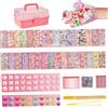 Pineeseatile Set di Adesivi per Carte Goo da 247 Pezzi Kit di Adesivi per Pittura 3D Fai-da-Te Portachiavi Scrapbook Kit con Scatola di immagazzinaggio per Bambini Artigianato d'Arte