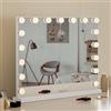 Teousev Hollywood Specchio Trucco con luci, Specchio Trucco con 17 lampade LED, Illuminato Specchio da Tavolo con 10x ingrandente, 70x55cm
