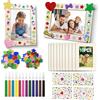 MinXin Set di 10 cornici in legno da dipingere, 19 X 14 cm cornici per bricolage, Con quattro diverse forme di strass adesivi, Bambini Artigianato Cornici per Foto in Legno, per dipingere