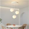 HYQJUNE Moderna Lampada A Sospensione E27 Ciottoli Scale Lampadario Da Soggiorno Luci Pendenti Sala Da Pranzo Alberghi Ingresso Polistirene Lampada Regolabile In Altezza Plafoniera(luce bianca,3-head A)