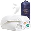 Ferò Piumino Una Piazza e Mezza in Piuma d'Oca Primaverile, Made in Italy, Duvet Leggero Traspirante, Cotone Percalle 250TC, Antiacaro, Ipoallergenico, Lavabile, OEKO-TEX
