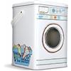 WAHEWUD Serbatoio di stoccaggio del detersivo per bucato in polvere con coperchio, grande capacità, forma di lavatrice, finestra anteriore, scatola di immagazzinaggio domestico in ferro