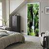 A.Monamour Adesivo Porta Autoadesiva 3D Cascata Nella Valle Tra La Foresta Vinile PVC Adesivi per Porte Interne Pellicola Adesiva Poster Sticker Murale Parete Carta da Parati 77x200cm
