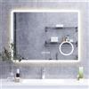 HySail Specchio Bagno con Luce LED, Specchio in Argento HD 5 mm, 3 Temperature di Colore e Luminosità Regolabile, Specchio LED da Parete con Interruttore Touch, Anti Appannamento