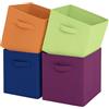Pinkgarden Scatole portaoggetti, Organizzatore pieghevole in tessuto con manici, per casa, cameretta, armadio e organizzazione dei giocattoli, set da 4 pezzi, 33 x 33 x 33 cm, colore misto A