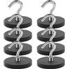 PORFOYO 8 ganci magnetici, ganci magnetici extra forti, ganci magnetici al neodimio, magneti gommati D43 mm, per appendere, crociera, tenda, casa, cucina, posto di lavoro, rimovibile senza foratura