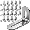 Qnbonrich 20 connettori angolari, 30 x 50 x 19 mm, barra angolare regolabile a forma di L con fessura, in acciaio inox, staffe con foro lungo, angolo di fissaggio a 90 gradi, angolo di regolazione per mobili in