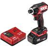 Skil PWRCORE 20 Brushless 20V 1/4 in. Hex Compact Impact Driver Kit with 3-Speed & Halo Light & One-Handed Collet Includes 2.0Ah Battery and Charger- ID6739B-10