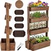 tectake® giardino verticale, fioriera da esterno in legno, orto verticale, giardino verticale, per erbe aromatiche, fiori, verdure, fioriera da balcone, porta piante85 x 45 x 140 cm - Marrone