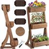 tectake® giardino verticale, fioriera da esterno in legno, orto verticale, giardino verticale, per erbe aromatiche, fiori, verdure, fioriera da balcone, porta piante - 60 x 49 x 140 cm - Marrone