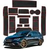SHAOHAO Tappetini Compatibile con SEAT Leon Cupra 5F MK3 2017-2020 Anti-polvere antiscivolo Supporto tazza interno Tappetini Antiscivolo AntiGraffio in Gomma per Interni Accessori tappetino (rosso)