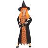 Rubie's Rubies Costume Strega Ragnatela arancione per bambina e bambino, Vestito, cappello e cintura, Licenza Ufficiale, Abirto Strega, Witches per Halloween, Feste e Cosplay