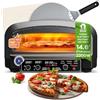 TurboTronic By Z-LINE Forno elettrico per pizza fino a 450 °C, pietra interna ed esterna, 2200 W, giardino per casa, piccolo forno, tavolo e fiamme, con pala