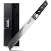 Kitory Coltello per Pane 21 cm, Lama Seghetta, Acciaio Inox X50CrMoV15, Manico Pakkawood Ergonomico, Full Tang