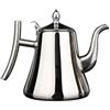 Lapiglo Teiera in acciaio inox con infusore, 1 litro, per tè e caffè, adatta a tutti i piani cottura (argento 1,0 litri)