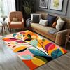 Cooiiye Tappeto Salotto 40x120cm Foglie astratte colorate Morbido Tappeto con Stampa Scendiletto Camera da Letto Tappeti Lavabili per Salotto Cameretta Bambino Ufficio