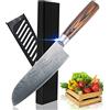 Kitory Coltello Santoku 13cm Serie Flamingo Acciaio Alto Carbonio Manico Pakkawood