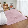 Ghouse Faux Tappetto di Pelle di Pecora Tappeto a Pelo Corto Lavabile Fluffy Uni Effetto Pelliccia Antiscivolo Facile da Pulire, Dimensione:150 x 240 cm, Colore: Rosa