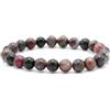 Miracles Minéraux Bracciale con perle rotonde da 8 mm, pietra naturale, creazione artigianale francese, oltre 80 scelte