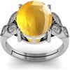 LMDPRAJAPATIS Anello da donna placcato in argento con zaffiro giallo naturale da 9,00 carati, per scopi astrologici