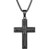 JeweBella 56cm/ 61cm Crocifisso Collana Uomo con Ciondolo Croce, Acciaio Inossidabile Collana Uomo, Regali per Gioielli Cristiani, Resistente allo Sbiadimento e al Sudore Argento/Nero/Oro