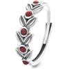Lllunimon Spiga di grano corallo rosso Anello in argento S925 Gioielli di ispirazione pastorale francese Elegante accessorio minimalista da indossare tutti i giorni Un regalo per lei