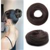 MY-LADY Extension per capelli con elastico Chignon Fascia per capelli con elastico per capelli, 100% capelli veri, acconciature raccolte, extension per donne e ragazze (#1B, nero naturale, 17 g)