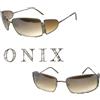 ONIX Occhiali da Sole Mascherina Metallo Uomo Donna Marrone Anni 2000 Vintage