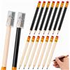 Generisch Confezione da 16 matite da golf - 14 mini matite pre-appuntite (7 nere + 7 in legno naturale) con 2 temperamatite acriliche | Ideale per baby shower, addio al nubilato e come piccole matite
