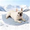 COZY KISS Tappetino Refrigerante per Cani e Gatti 83x71cm - Q-Max>0.4, Tappeto Rinfrescante Estate, Cuccia Refrigerante Lavabile, Cuscino Raffreddamento per Caldo, a Forma di Foglia, Blu