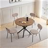 JZGORC Set di 4 Sedie per Tavolo da Pranzo, Tavolo da Pranzo Rotondo in Legno da 100 cm, Sedie Moderne Impilabili per Sala da Pranzo, Cucina, Soggiorno (Scuro + Kaki)