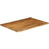 Keeushr Piano da tavolo in legno di mango massiccio con bordo albero, 110 x 80 x 2,5 cm, piano di ricambio con bordo naturale per basi versatili, superficie liscia facile da pulire