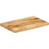 Keeushr Piano da tavolo in legno di mango massiccio, 40 x 20 x 3,8 cm, con bordo ruvido, piano di ricambio per telai del tavolo, bordo naturale rustico, superficie liscia facile da pulire