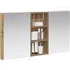 vidaXL Set di Armadi da Bagno con porta 3 pcs 110 x 10,5 x 60,5 cm, Mobile per bagno, specchio LED rettangolare, unità appesa, organizer moderno, salvaspazio
