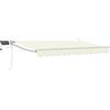 Fecpoo Tenda da sole manuale con braccio articolato, 3,5 x 2,5 m, color crema e bianco, resistente alle intemperie, per esterni