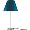 LUCEPLAN lampada da tavolo dimmerabile COSTANZA D13 con stelo telescopico alluminio e paralume RADIEUSE BLU PETROLIO - 1D13N=000020+9D1301511736